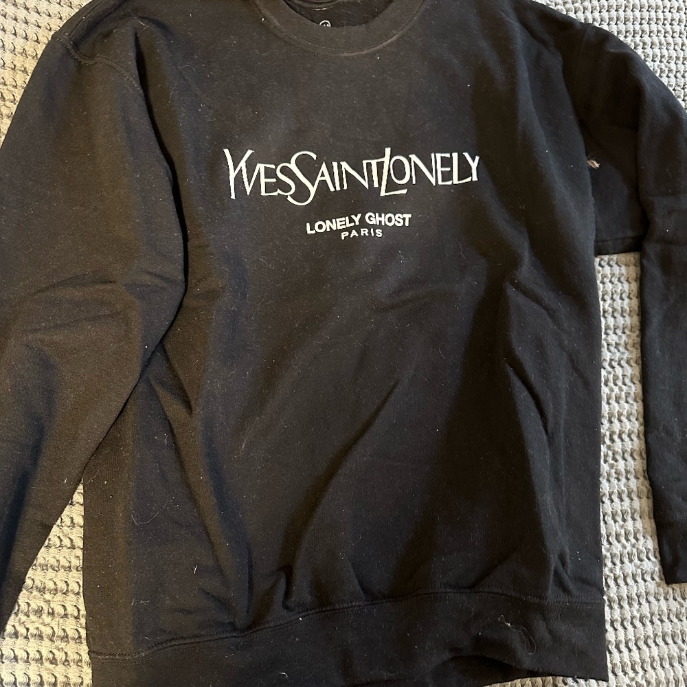 Black Lonely Ghost Crewneck